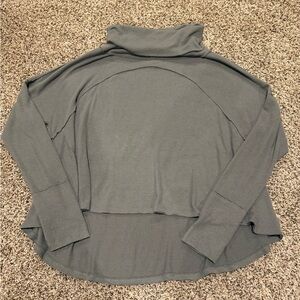 Free People Green Turtleneck Long Sleeve Top